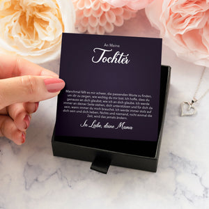 22Feels® Tochter Geschenk von Mama Silber 925/000 Herz Halskette mit Karte Mädchen Frauen Schmuck Geburtstag Weihnachten Firmung Konfirmation etc.-Schmuck mit Botschaftskarte - Herz21-22Feels