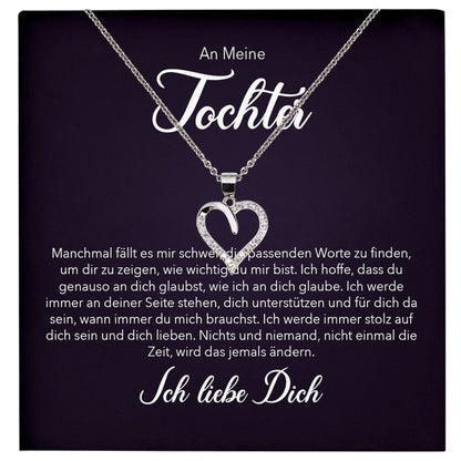 22Feels® Tochter Geschenk Silber 925/000 Herz Halskette mit Karte Mädchen Frauen Schmuck Geburtstag Weihnachten Firmung Konfirmation etc.-Schmuck mit Botschaftskarte - Herz21-22Feels