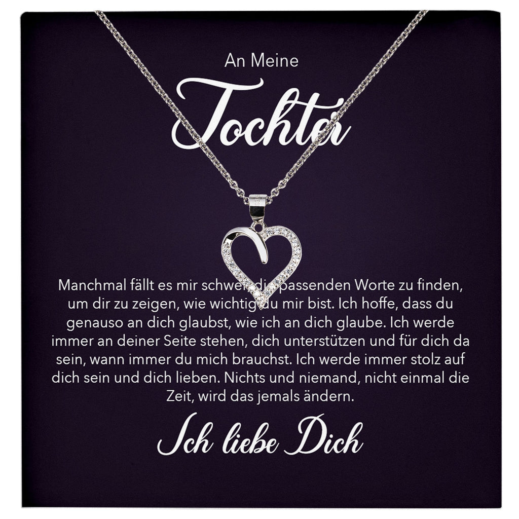 22Feels® Tochter Geschenk Silber 925/000 Herz Halskette mit Karte Mädchen Frauen Schmuck Geburtstag Weihnachten Firmung Konfirmation etc.-Schmuck mit Botschaftskarte - Herz21-22Feels