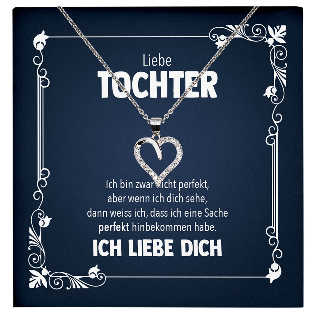 22Feels® Liebe Tochter Geschenk Silber 925/000 Herz Halskette mit Karte Mädchen Frauen Schmuck Geburtstag Weihnachten Firmung Konfirmation etc.-Schmuck mit Botschaftskarte - Herz21-22Feels