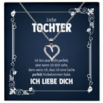22Feels® Liebe Tochter Geschenk Silber 925/000 Herz Halskette mit Karte Mädchen Frauen Schmuck Geburtstag Weihnachten Firmung Konfirmation etc.-Schmuck mit Botschaftskarte - Herz21-22Feels