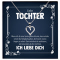 22Feels® Liebe Tochter Geschenk Silber 925/000 Herz Halskette mit Karte Mädchen Frauen Schmuck Geburtstag Weihnachten Firmung Konfirmation etc.-Schmuck mit Botschaftskarte - Herz21-22Feels