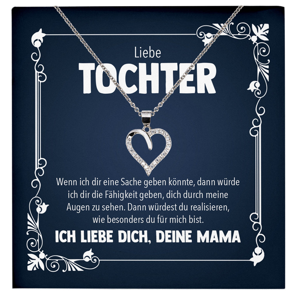22Feels® Liebe Tochter Geschenk von Mama Silber 925/000 Herz Halskette mit Karte Mädchen Frauen Schmuck Geburtstag Weihnachten Firmung Konfirmation etc.-Schmuck mit Botschaftskarte - Herz21-22Feels