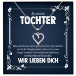 22Feels® Unsere Tochter Geschenk Silber 925/000 Herz Halskette mit Karte Mädchen Frauen Schmuck Geburtstag Weihnachten Firmung Konfirmation etc.-Schmuck mit Botschaftskarte - Herz21-22Feels