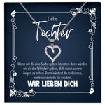 22Feels® Unsere Tochter Geschenk Silber 925/000 Herz Halskette mit Karte Mädchen Frauen Schmuck Geburtstag Weihnachten Firmung Konfirmation etc.-Schmuck mit Botschaftskarte - Herz21-22Feels