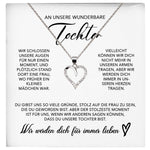 22Feels® Unsere Tochter Geschenk Silber 925/000 Herz Halskette mit Karte Mädchen Frauen Schmuck Geburtstag Weihnachten Firmung Konfirmation etc.-Schmuck mit Botschaftskarte - Herz21-22Feels