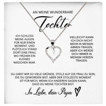 22Feels® Wunderbare Tochter Geschenk von Papa Silber 925/000 Herz Halskette mit Karte Mädchen Frauen Schmuck Geburtstag Weihnachten Firmung Konfirmation etc.-Schmuck mit Botschaftskarte - Herz21-22Feels