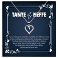 22Feels® Tante Geschenk von Neffe Silber 925 Herz Halskette mit Karte Frauen Schmuck Collier Geburtstag Weihnachten Anhänger mit Zirkonia-Steinen-Schmuck mit Botschaftskarte - Herz21-22Feels