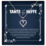 22Feels® Tante Geschenk von Neffe Silber 925 Herz Halskette mit Karte Frauen Schmuck Collier Geburtstag Weihnachten Anhänger mit Zirkonia-Steinen-Schmuck mit Botschaftskarte - Herz21-22Feels