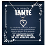 22Feels® Tolle Tante Geschenk Silber 925 Herz Halskette mit Karte Frauen Schmuck Collier Geburtstag Weihnachten Anhänger mit Zirkonia-Steinen-Schmuck mit Botschaftskarte - Herz21-22Feels