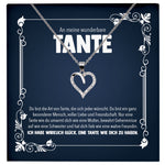 22Feels® Wunderbare Tante Geschenk Silber 925 Herz Halskette mit Karte Frauen Schmuck Collier Geburtstag Weihnachten Anhänger mit Zirkonia-Steinen-Schmuck mit Botschaftskarte - Herz21-22Feels