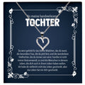 22Feels® Stieftochter Geschenk Silber 925/000 Herz Halskette mit Karte Mädchen Frauen Schmuck Geburtstag Weihnachten Handverlesene Tochter-Schmuck mit Botschaftskarte - Herz21-22Feels