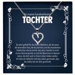 22Feels® Stieftochter Geschenk Silber 925/000 Herz Halskette mit Karte Mädchen Frauen Schmuck Geburtstag Weihnachten Handverlesene Tochter-Schmuck mit Botschaftskarte - Herz21-22Feels