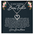 22Feels® Stieftochter Geschenk von Stiefmama Silber 925/000 Herz Halskette mit Karte Bonus Tochter Mädchen Frauen Schmuck Geburtstag Weihnachten Firmung Konfirmation etc.-Schmuck mit Botschaftskarte - Herz21-22Feels
