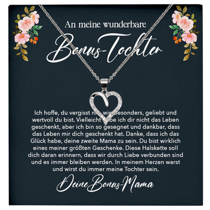 22Feels® Stieftochter Geschenk von Stiefmama Silber 925/000 Herz Halskette mit Karte Bonus Tochter Mädchen Frauen Schmuck Geburtstag Weihnachten Firmung Konfirmation etc.-Schmuck mit Botschaftskarte - Herz21-22Feels