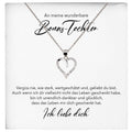 22Feels® Wunderbare Stieftochter Geschenk Silber 925/000 Herz Halskette mit Karte Mädchen Frauen Schmuck Geburtstag Weihnachten Firmung Konfirmation etc.-Schmuck mit Botschaftskarte - Herz21-22Feels