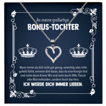 22Feels® Großartige Stieftochter Geschenk Silber 925/000 Herz Halskette mit Karte Mädchen Frauen Schmuck Geburtstag Weihnachten Firmung Konfirmation etc.-Schmuck mit Botschaftskarte - Herz21-22Feels