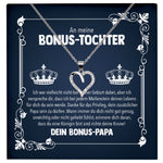 22Feels® Königin Stieftochter Geschenk von Stiefpapa Silber 925/000 Herz Halskette mit Karte Mädchen Frauen Schmuck Geburtstag Weihnachten Firmung Konfirmation etc.-Schmuck mit Botschaftskarte - Herz21-22Feels
