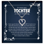 22Feels® Stieftochter Geschenk am Hochzeitstag der Stiefmama Silber 925/000 Herz Halskette mit Karte Mädchen Frauen Schmuck Anhänger-Schmuck mit Botschaftskarte - Herz21-22Feels