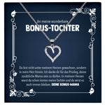 22Feels® Wunderbare Bonus Tochter Stieftochter Geschenk von Stiefmama Silber 925/000 Herz Halskette mit Karte Mädchen Frauen Schmuck Geburtstag Weihnachten Firmung Konfirmation etc.-Schmuck mit Botschaftskarte - Herz21-22Feels