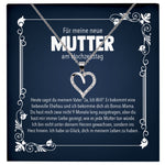 22Feels® Neue Stiefmama Geschenk am Hochzeitstag Silber 925/000 Herz Halskette Stiefmama Muttertag Frauen Schmuck mit Karte Geburtstag Weihnachten Stiefeltern Bonus Mutter Patchwork-Schmuck mit Botschaftskarte - Herz21-22Feels