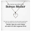 22Feels® Wundervolle Bonus Mutter Stiefmama Geschenk Silber 925/000 Herz Halskette Stiefmutter Muttertag Frauen Schmuck mit Karte Geburtstag Weihnachten Stiefeltern Mama Patchwork-Schmuck mit Botschaftskarte - Herz21-22Feels