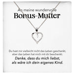 22Feels® Wundervolle Bonus Mutter Stiefmama Geschenk Silber 925/000 Herz Halskette Stiefmutter Muttertag Frauen Schmuck mit Karte Geburtstag Weihnachten Stiefeltern Mama Patchwork-Schmuck mit Botschaftskarte - Herz21-22Feels