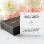 22Feels® Wundervolle Bonus Mutter Stiefmama Geschenk Silber 925/000 Herz Halskette Stiefmutter Muttertag Frauen Schmuck mit Karte Geburtstag Weihnachten Stiefeltern Mama Patchwork-Schmuck mit Botschaftskarte - Herz21-22Feels
