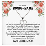 22Feels® Stiefmama Geschenk Silber 925/000 Herz Halskette Stiefmutter Muttertag Frauen Schmuck mit Karte Geburtstag Weihnachten Stiefeltern Bonus Mutter Patchwork-Schmuck mit Botschaftskarte - Herz21-22Feels