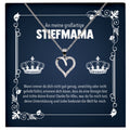 22Feels® Großartige Stiefmama Geschenk Silber 925/000 Herz Halskette Stiefmutter Muttertag Frauen Schmuck mit Karte Geburtstag Weihnachten Stiefeltern Bonus Mutter Patchwork-Schmuck mit Botschaftskarte - Herz21-22Feels