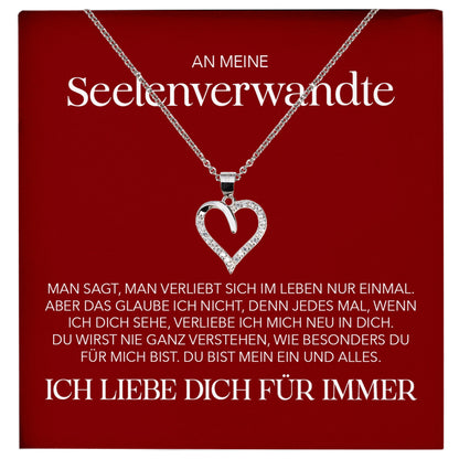 22Feels® Seelenverwandte Ich Liebe Dich Frauen Geschenk Silber 925/000 Schmuck Ehefrau Freundin Herz Halskette Valentinstag Hochzeitstag Jahrestag-Schmuck mit Botschaftskarte - Herz21-22Feels