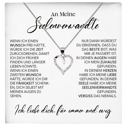 22Feels® Seelenverwandte Ich Liebe Dich Frauen Geschenk Silber 925/000 Schmuck Ehefrau Freundin Herz Halskette Valentinstag Hochzeitstag Jahrestag-Schmuck mit Botschaftskarte - Herz21-22Feels