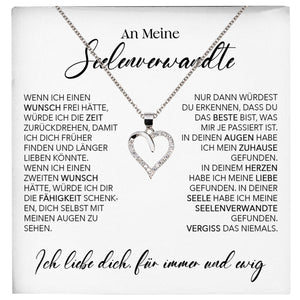 22Feels® Seelenverwandte Ich Liebe Dich Frauen Geschenk Silber 925/000 Schmuck Ehefrau Freundin Herz Halskette Valentinstag Hochzeitstag Jahrestag-Schmuck mit Botschaftskarte - Herz21-22Feels
