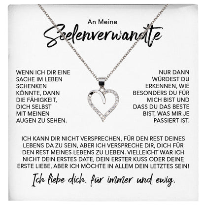 22Feels® Seelenverwandte Ich Liebe Dich Frauen Geschenk Silber 925/000 Schmuck Ehefrau Freundin Herz Halskette Valentinstag Hochzeitstag Jahrestag-Schmuck mit Botschaftskarte - Herz21-22Feels