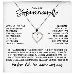 22Feels® Seelenverwandte Ich Liebe Dich Frauen Geschenk Silber 925/000 Schmuck Ehefrau Freundin Herz Halskette Valentinstag Hochzeitstag Jahrestag-Schmuck mit Botschaftskarte - Herz21-22Feels