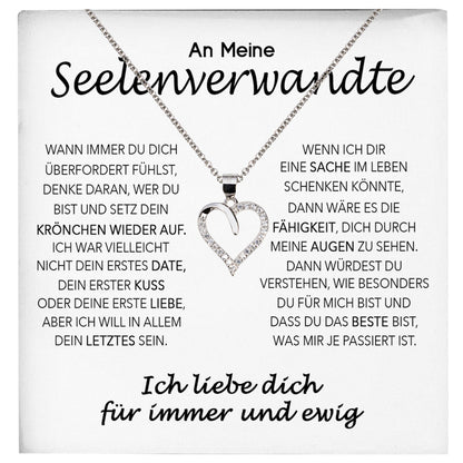 22Feels® Seelenverwandte Ich Liebe Dich Frauen Geschenk Silber 925/000 Schmuck Ehefrau Freundin Herz Halskette Valentinstag Hochzeitstag Jahrestag-Schmuck mit Botschaftskarte - Herz21-22Feels