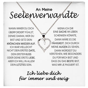 22Feels® Seelenverwandte Ich Liebe Dich Frauen Geschenk Silber 925/000 Schmuck Ehefrau Freundin Herz Halskette Valentinstag Hochzeitstag Jahrestag-Schmuck mit Botschaftskarte - Herz21-22Feels