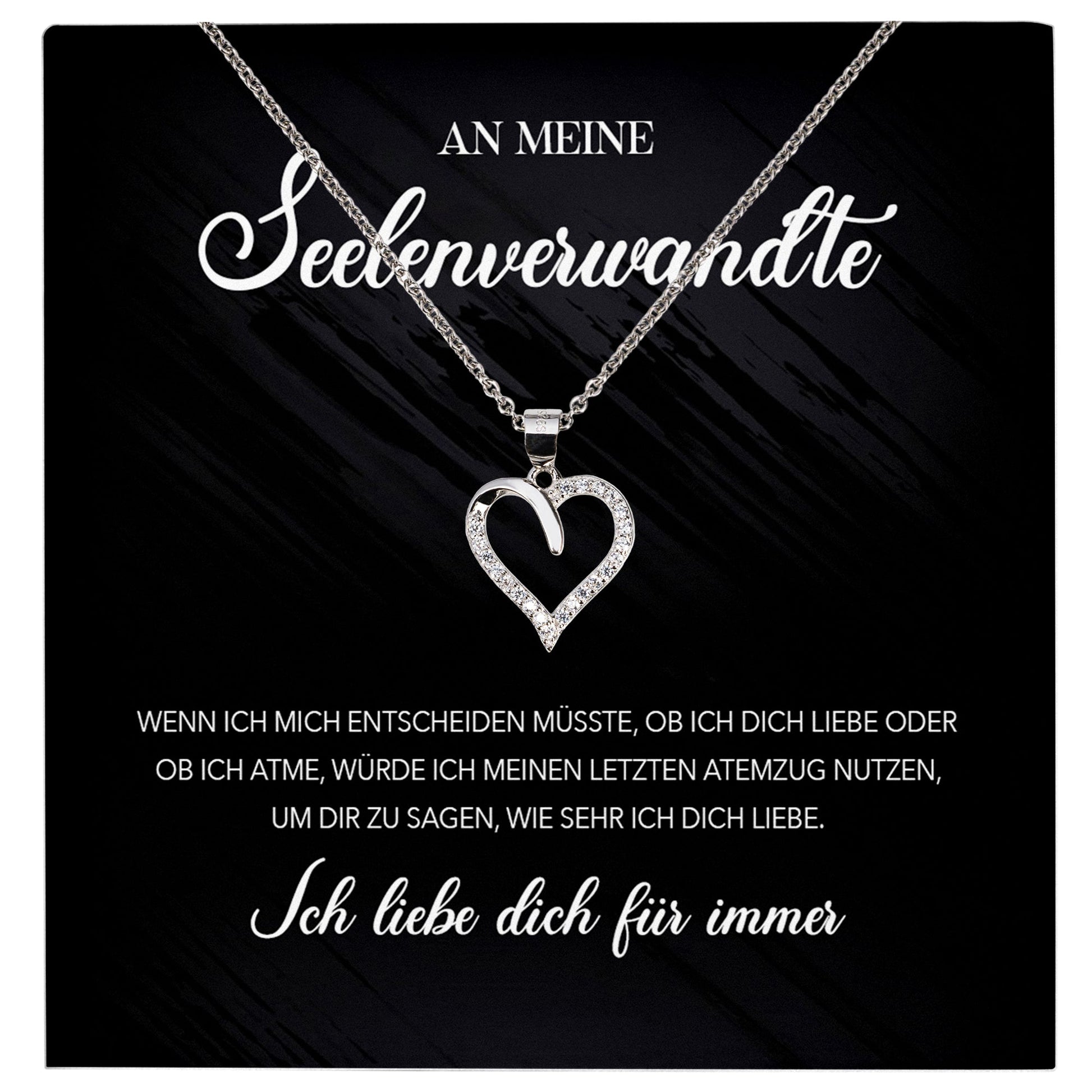 22Feels® Seelenverwandte Ich Liebe Dich Frauen Geschenk Silber 925/000 Schmuck Ehefrau Freundin Herz Halskette Valentinstag Hochzeitstag Jahrestag-Schmuck mit Botschaftskarte - Herz21-22Feels