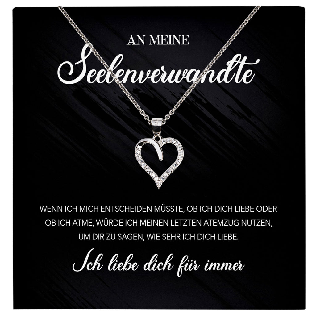 22Feels® Seelenverwandte Ich Liebe Dich Frauen Geschenk Silber 925/000 Schmuck Ehefrau Freundin Herz Halskette Valentinstag Hochzeitstag Jahrestag-Schmuck mit Botschaftskarte - Herz21-22Feels