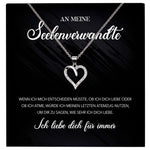 22Feels® Seelenverwandte Ich Liebe Dich Frauen Geschenk Silber 925/000 Schmuck Ehefrau Freundin Herz Halskette Valentinstag Hochzeitstag Jahrestag-Schmuck mit Botschaftskarte - Herz21-22Feels