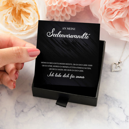 22Feels® Seelenverwandte Ich Liebe Dich Frauen Geschenk Silber 925/000 Schmuck Ehefrau Freundin Herz Halskette Valentinstag Hochzeitstag Jahrestag-Schmuck mit Botschaftskarte - Herz21-22Feels