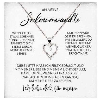 22Feels® Seelenverwandte Ich Liebe Dich Frauen Geschenk Silber 925/000 Schmuck Ehefrau Freundin Herz Halskette Valentinstag Hochzeitstag Jahrestag-Schmuck mit Botschaftskarte - Herz21-22Feels