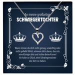 22Feels® Königin Schwiegertochter Geschenk Silber 925/000 Herz Halskette mit Karte Frauen Schmuck Hochzeit Muttertag Geburtstag Weihnachten Damen Collier-Schmuck mit Botschaftskarte - Herz21-22Feels