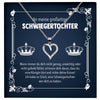 22Feels® Königin Schwiegertochter Geschenk Silber 925/000 Herz Halskette mit Karte Frauen Schmuck Hochzeit Muttertag Geburtstag Weihnachten Damen Collier-Schmuck mit Botschaftskarte - Herz21-22Feels