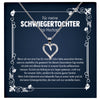 22Feels® Schwiegertochter Geschenk Silber 925/000 Herz Halskette mit Karte Frauen Schmuck Hochzeit Muttertag Geburtstag Weihnachten Damen Collier-Schmuck mit Botschaftskarte - Herz21-22Feels