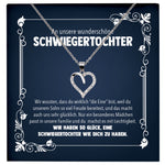 22Feels® Schwiegertochter Geschenk Hochzeit Silber 925/000 Herz Halskette mit Karte Frauen Schmuck Hochzeitstag Damen Collier mit 23 Zirkonia Steinen-Schmuck mit Botschaftskarte - Herz21-22Feels