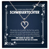 22Feels® Schwiegertochter Geschenk Hochzeit Silber 925/000 Herz Halskette mit Karte Frauen Schmuck Hochzeitstag Damen Collier mit 23 Zirkonia Steinen-Schmuck mit Botschaftskarte - Herz21-22Feels
