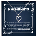 22Feels® Schwiegermama Geschenk von Schwiegertochter Bräutigam Silber 925/000 Herz Halskette Karte Frauen Schmuck Schwiegermutter Hochzeit Muttertag-Schmuck mit Botschaftskarte - Herz21-22Feels