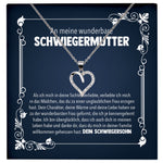 22Feels® Schwiegermama Geschenk von Schwiegersohn Bräutigam Silber 925/000 Herz Halskette Karte Frauen Schmuck Schwiegermutter Hochzeit Muttertag-Schmuck mit Botschaftskarte - Herz21-22Feels