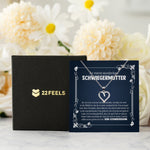 22Feels® Schwiegermama Geschenk von Schwiegersohn Bräutigam Silber 925/000 Herz Halskette Karte Frauen Schmuck Schwiegermutter Hochzeit Muttertag-Schmuck mit Botschaftskarte - Herz21-22Feels